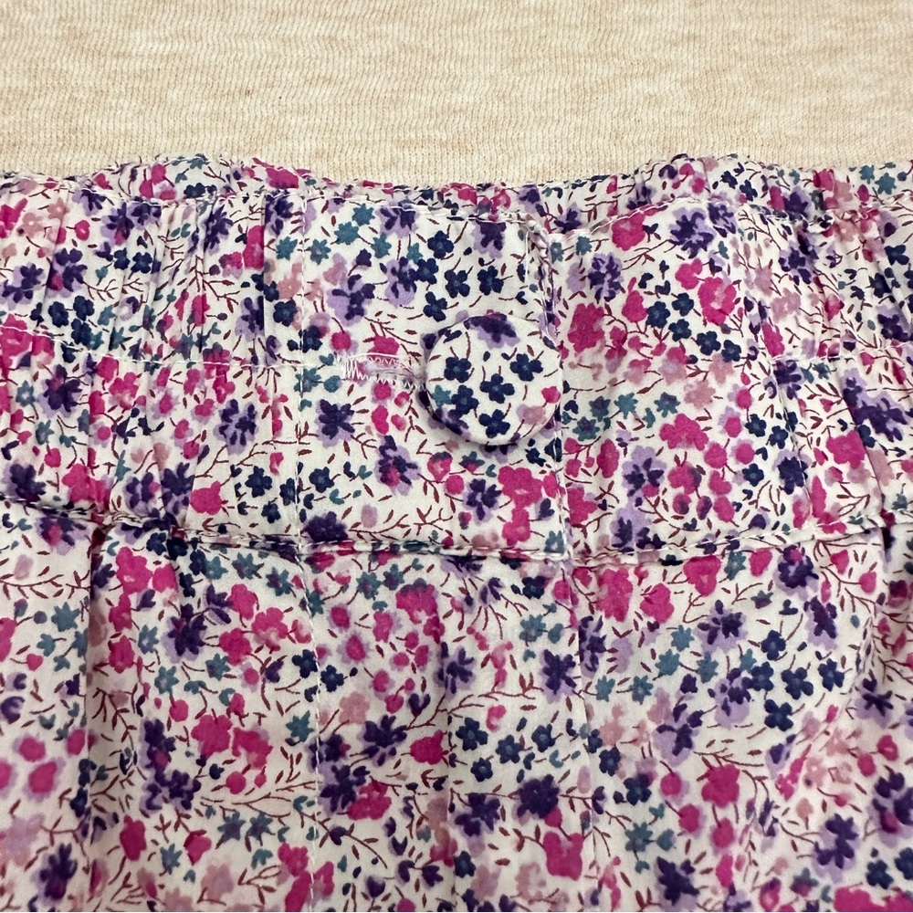 J. Crew Women's Liberty Floral Pink Cotton Elastic Waist Crop Pants Size 12 - Picture 5 of 14